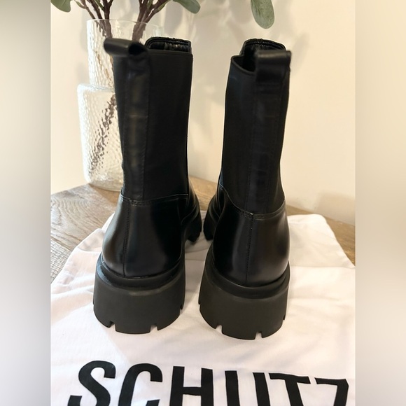 NWT SCHUTZ BILLIE CASUAL BLACK PLATFORM BOOTS - Picture 2 of 6